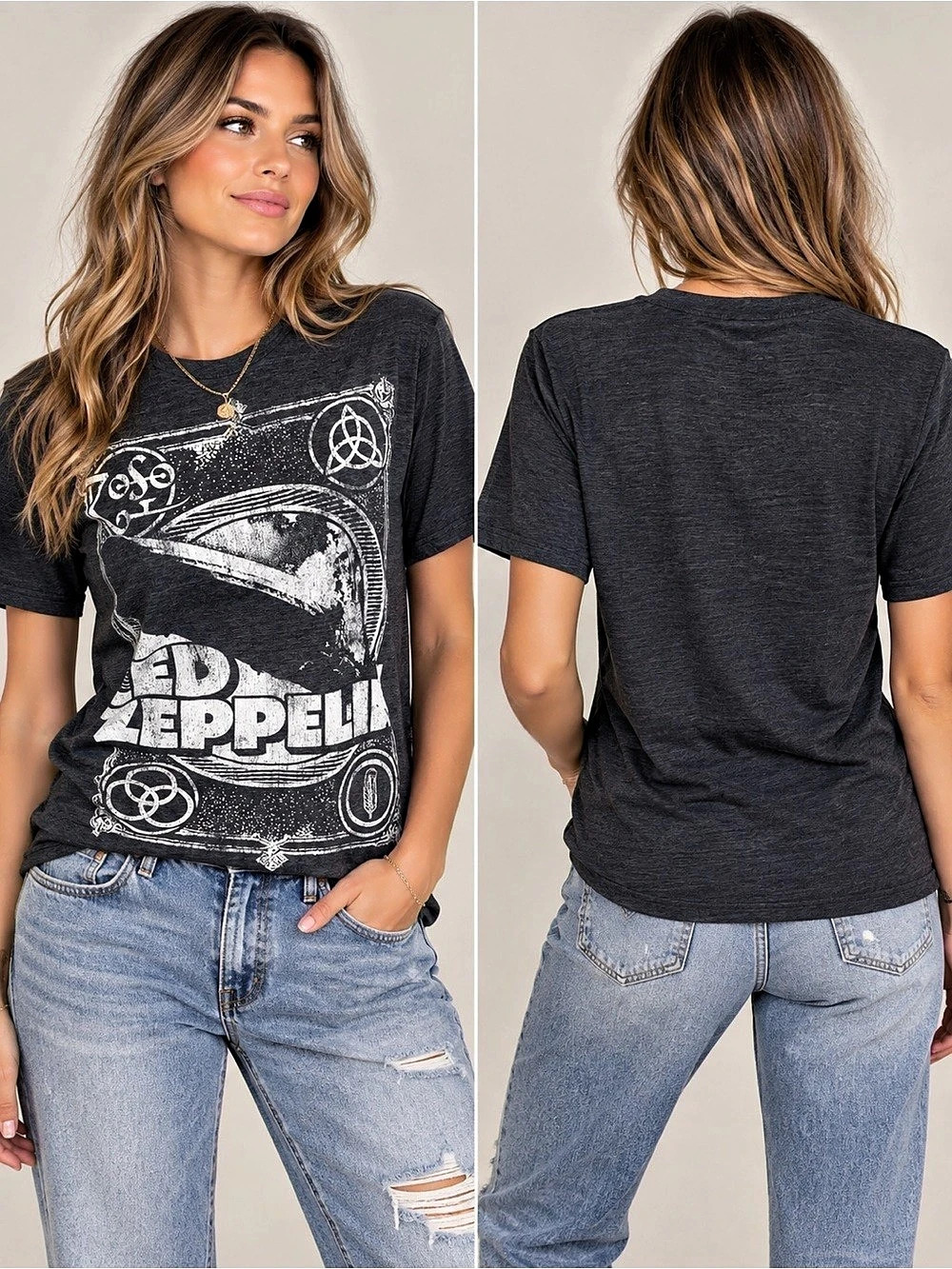 Led Zeppelin Graphic Short Sleeve Tee in Black
